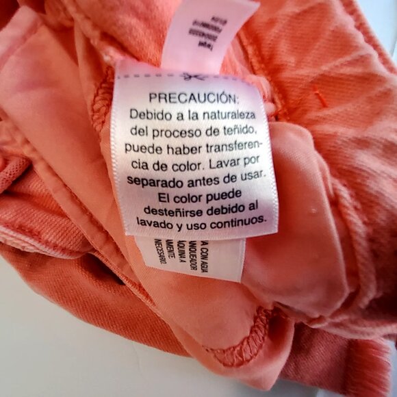 Cat & Jack Coral Orange Womens Size  XL (14) High-Rise Frayed Hem Denim Shorts - Picture 8 of 11